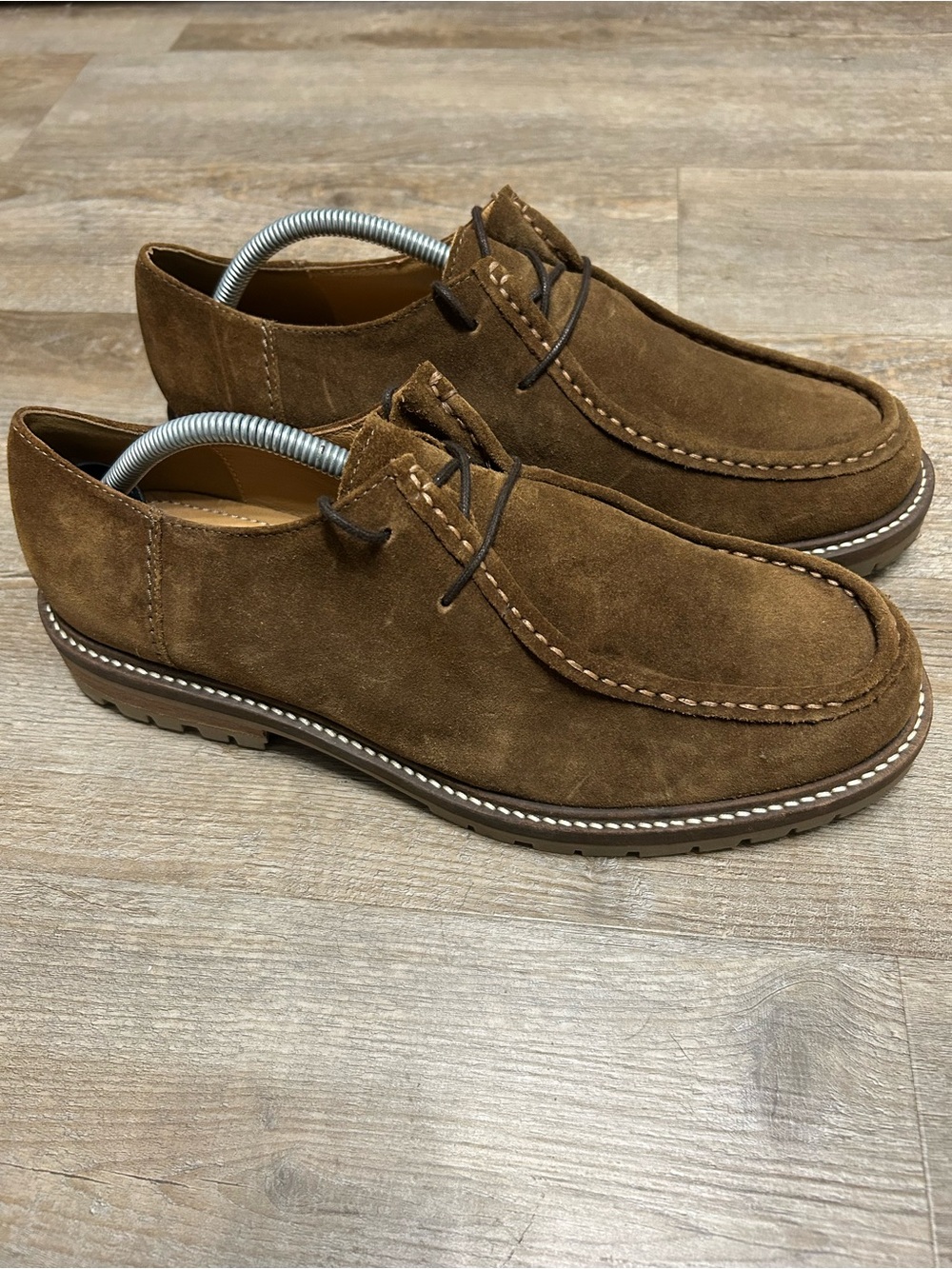 Zara Men's Size 43 US 10 Brown Suede Chukka Moccasin Shoes Lace Up Moc Toe Lug